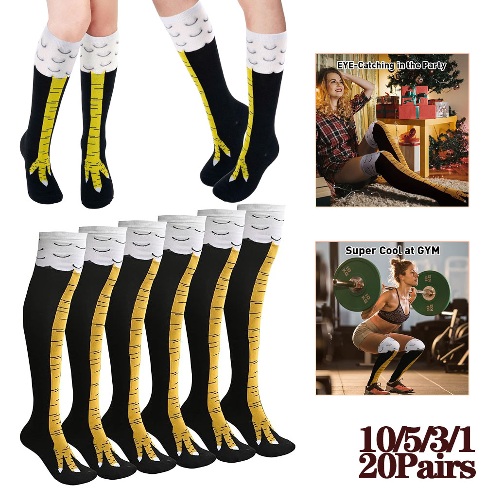 Funny Chicken Leg Socks - 1-20Pairs مضحك ثلاثية الأبعاد الدجاج مخلب