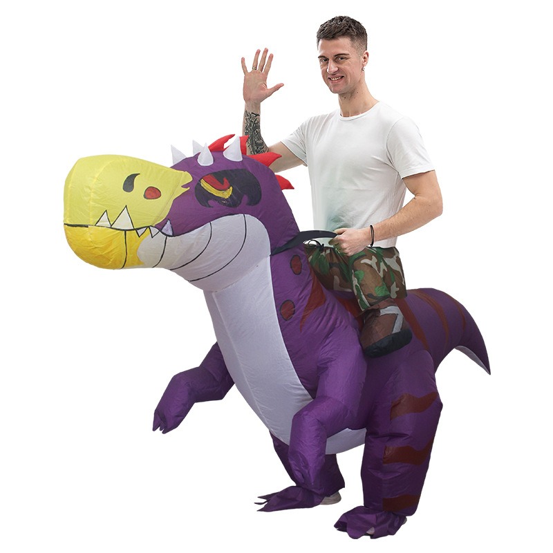 Inflatable Dinosaur Costume Adult - زي ديناصور قابل للنفخ للهالوين، دمية