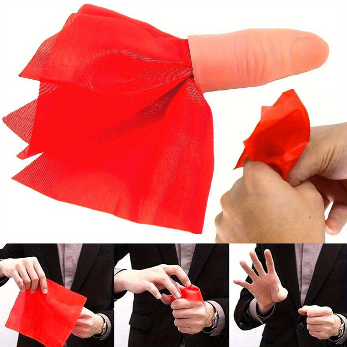 Thumb Tip Magic Trick Set - 1 مجموعة وشاح فانيش ماجيك الإبهام