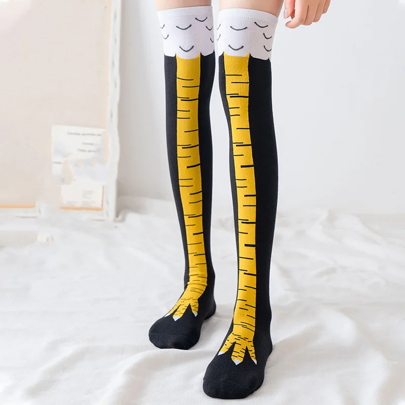 Funny Chicken Leg Socks - جوارب طويلة مضحكة بتصميم مخلب الدجاج