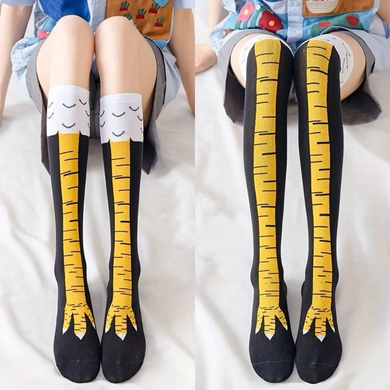 Funny Chicken Leg Socks - 1/2 زوج من الجوارب الطويلة على