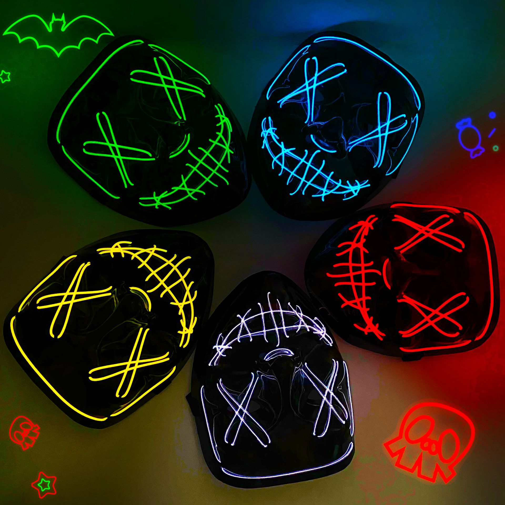 Led Purge Mask Halloween - قناع Led للهالوين كرنفال عيد الميلاد