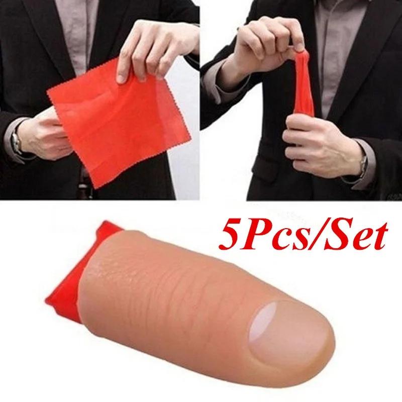 Thumb Tip Magic Trick Set - 5 قطعة/المجموعة/المجموعة وهمية لينة الإبهام تلميح