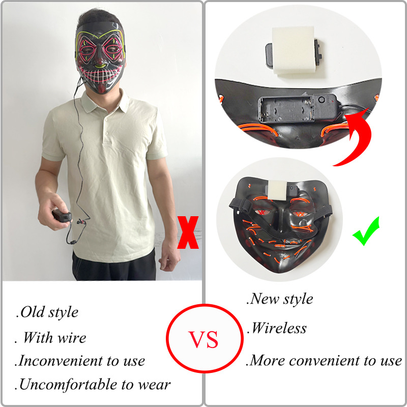 Led Purge Mask Halloween - 5 قطع بالجملة: أقنعة حفلات الهالوين