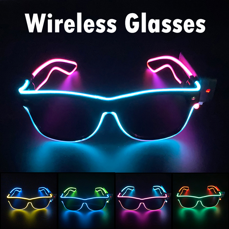 Glow In The Dark Party Glasses - نظارات شمسية LED لاسلكية رائعة للحفلات