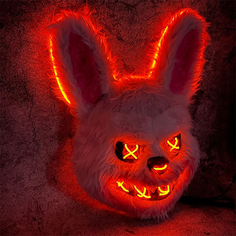 Led Purge Mask Halloween - قناع الأرنب التنكرية LED قناع الدب