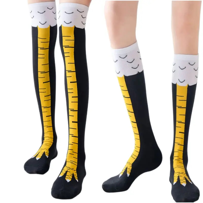 1/2/4 أزواج من الجوارب النسائي - مراجعة Funny Chicken Leg Socks وسعره