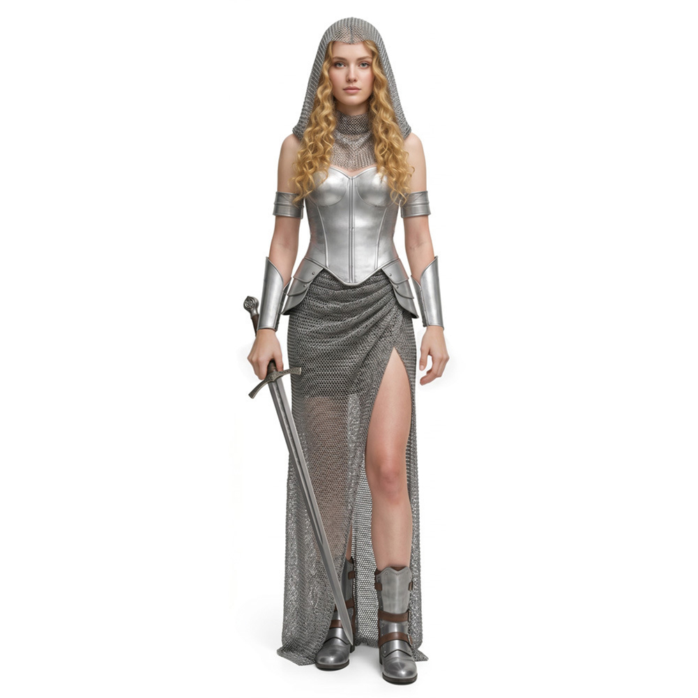 زي تنكري نسائي على شكل فارس من - مراجعة Medieval Renaissance Dress Women وسعره