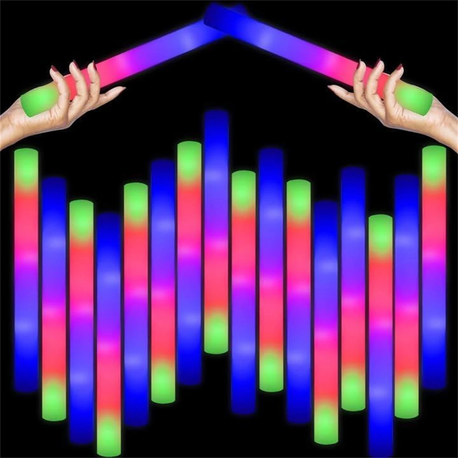 50 قطعة من أعواد توهج إسفنجية  - مراجعة Flashing Led Foam Sticks Party وسعره