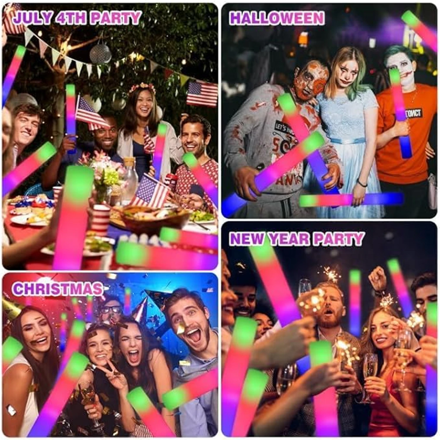 50 قطعة من أعواد توهج إسفنجية  - مراجعة Flashing Led Foam Sticks Party وسعره