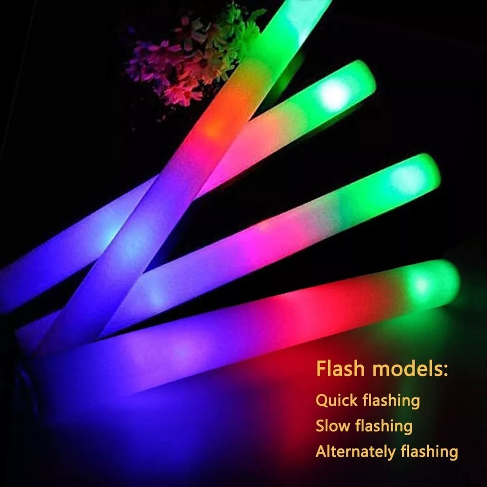 عصي مضيئة بالجملة 100 قطعة، عص - مراجعة Flashing Led Foam Sticks Party وسعره