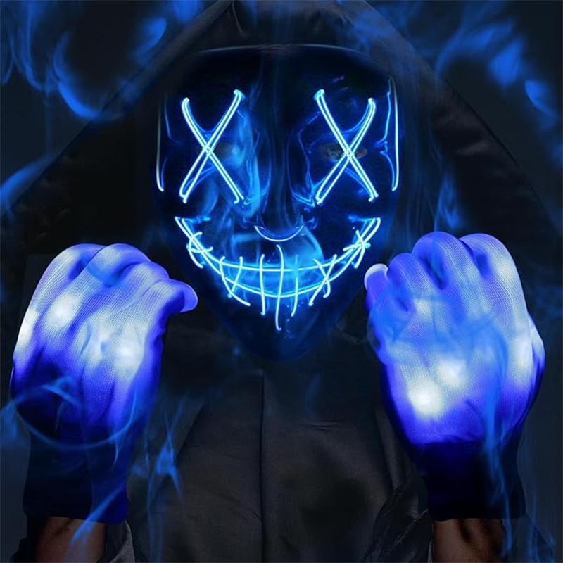 مصباح ليد للهالوين أقنعة التطه - مراجعة Led Purge Mask Halloween وسعره