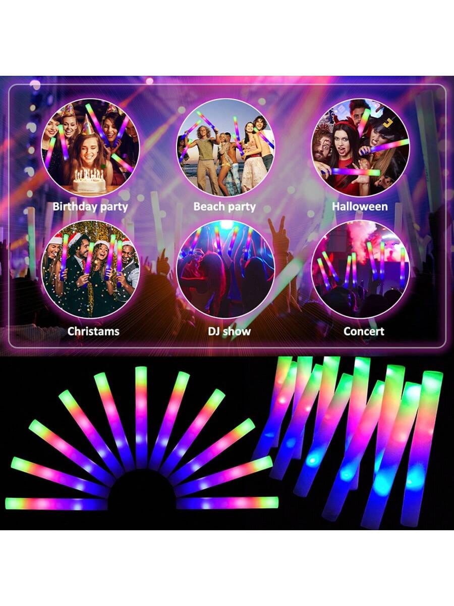 عصي إضاءة رغوية متوهجة بألوان  - مراجعة Flashing Led Foam Sticks Party وسعره