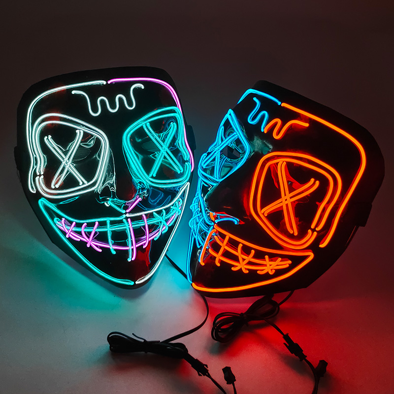 قناع LED متوهج لاسلكي EL نيون  - مراجعة Led Purge Mask Halloween وسعره