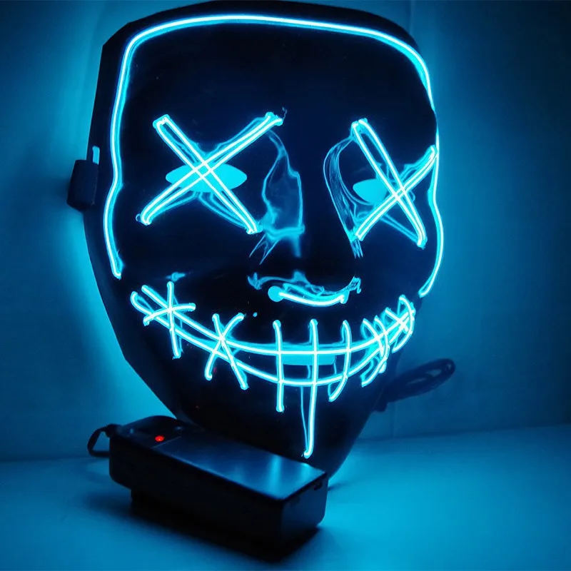 قناع متوهج مخيف لاسلكي ، تطهير - مراجعة Led Purge Mask Halloween وسعره