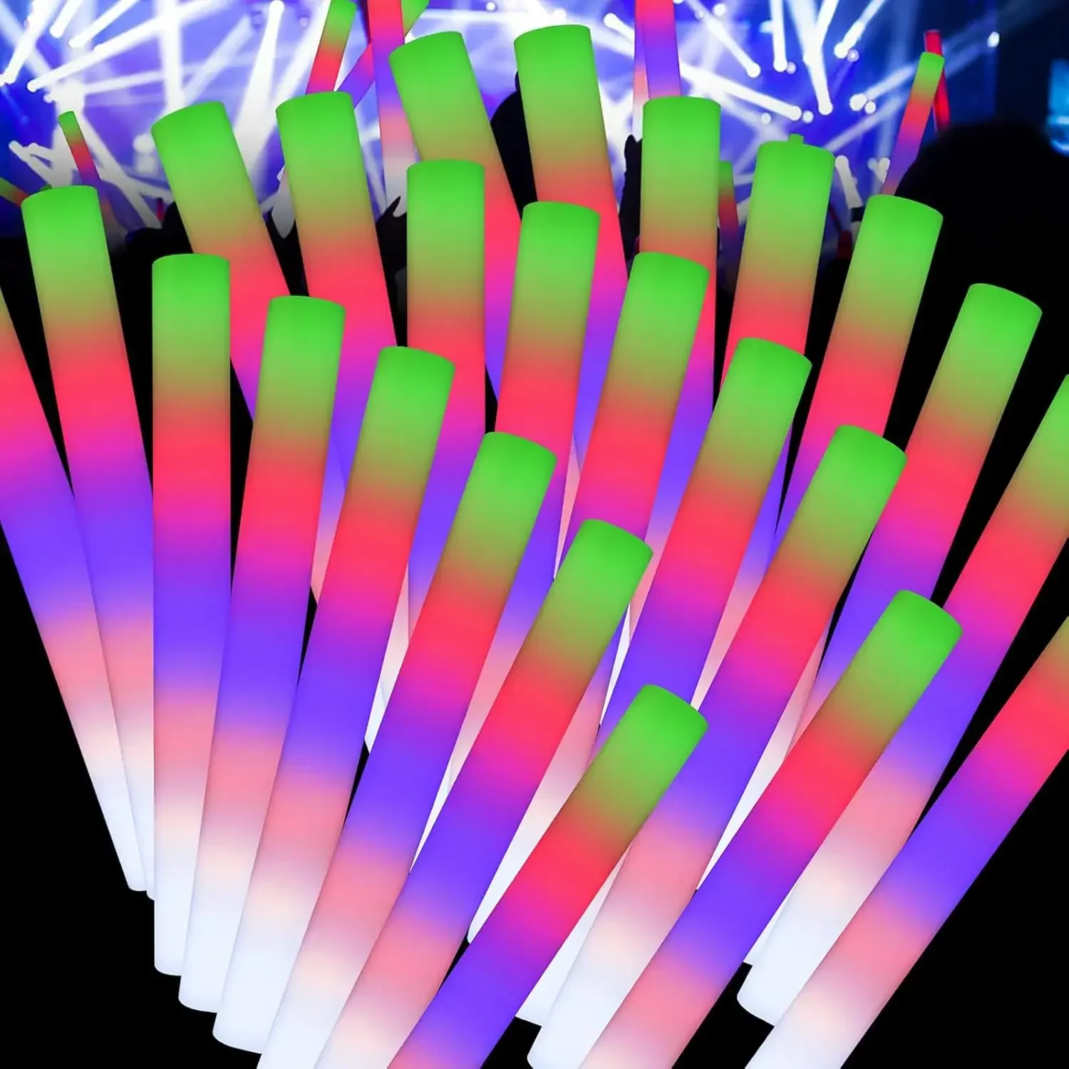 50 قطعة من عصي الإضاءة الرغوية - مراجعة Flashing Led Foam Sticks Party وسعره