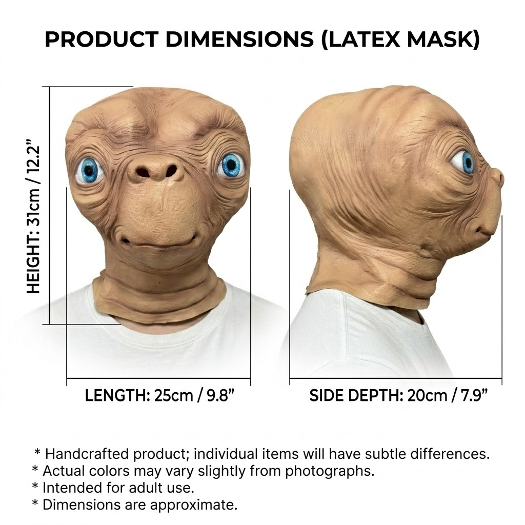 ET Alien Latex Mask Halloween  - مراجعة Latex Alien Mask Realistic وسعره