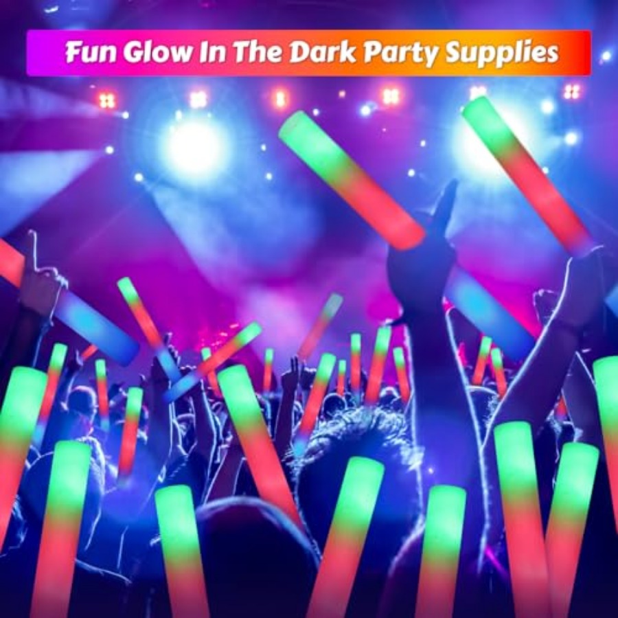 70 قطعة من عصي الإضاءة الرغوية - مراجعة Flashing Led Foam Sticks Party وسعره