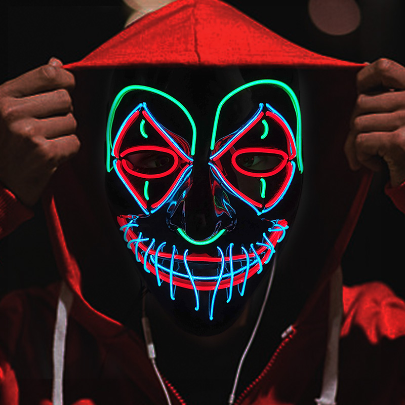 LED القاتل قناع هالوين الرقص م - مراجعة Led Purge Mask Halloween وسعره