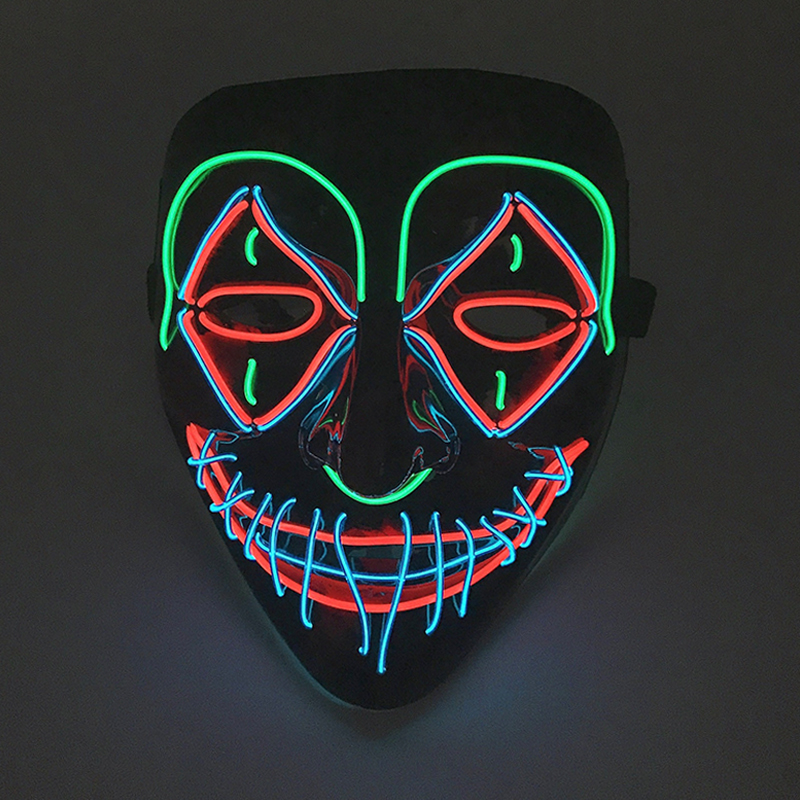 LED القاتل قناع هالوين الرقص م - مراجعة Led Purge Mask Halloween وسعره
