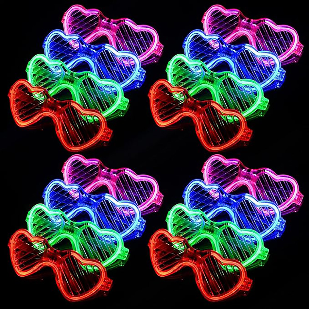 5/10/20/30/50 السائبة تضيء نظا - مراجعة Glow In The Dark Party Glasses وسعره