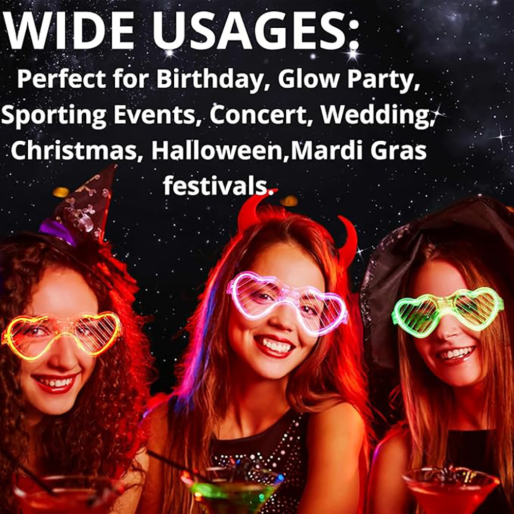 5/10/20/30/50 السائبة تضيء نظا - مراجعة Glow In The Dark Party Glasses وسعره