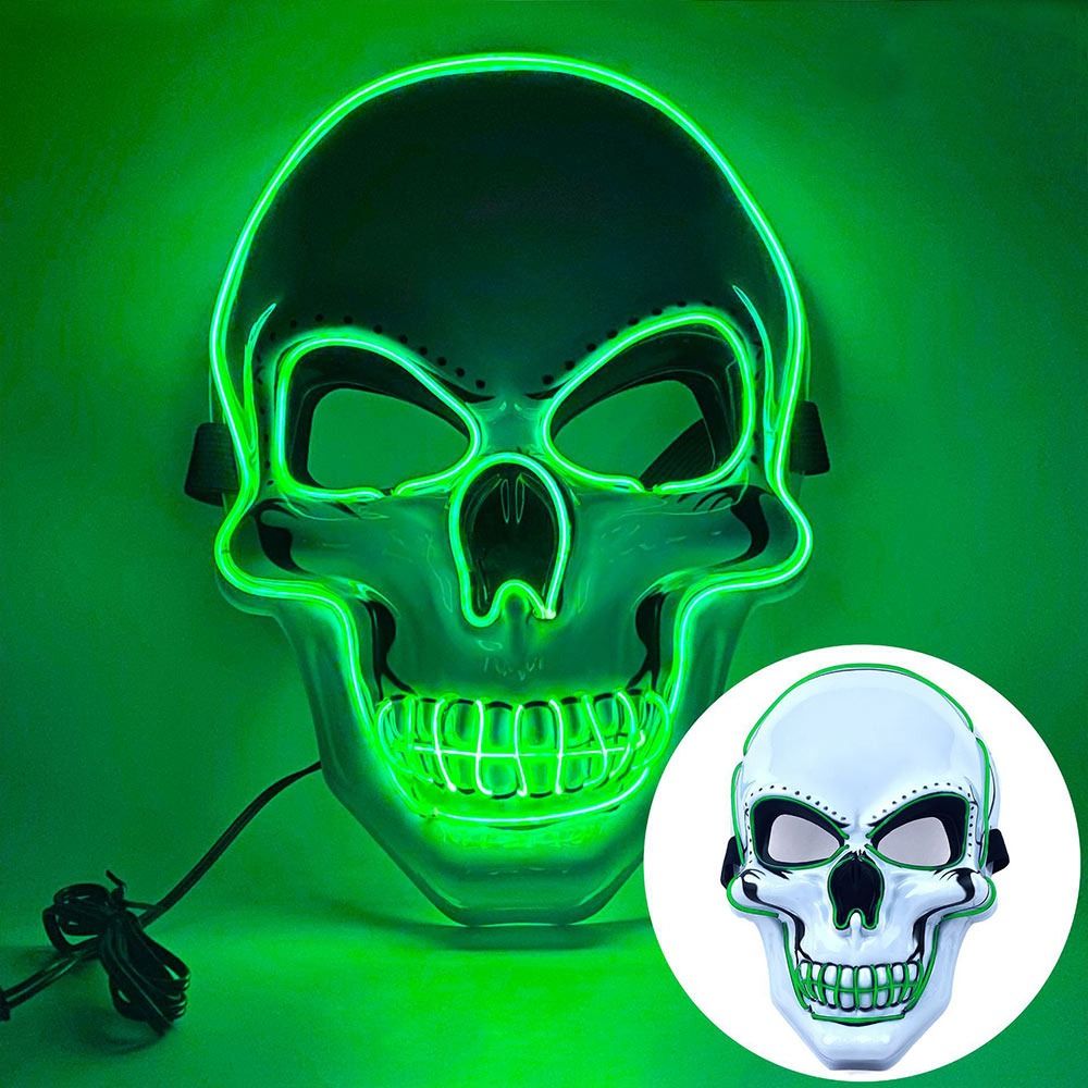 قناع جمجمة مرعب للهالوين مع إض - مراجعة Led Purge Mask Halloween وسعره