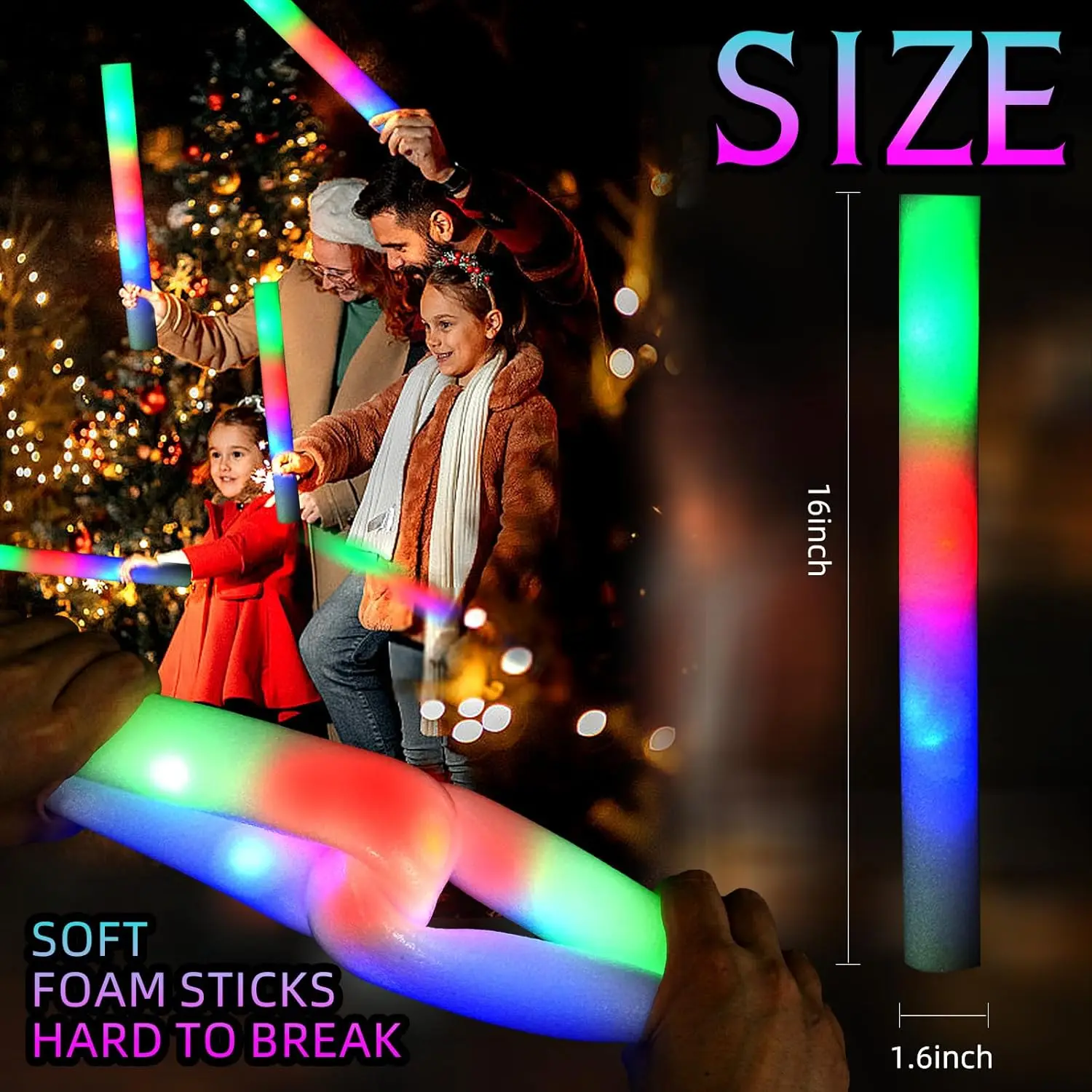 30 قطعة من عصي الإضاءة الرغوية - مراجعة Flashing Led Foam Sticks Party وسعره
