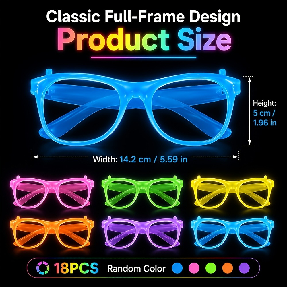 5/12 زوج من النظارات المضيئة ف - مراجعة Glow In The Dark Party Glasses وسعره