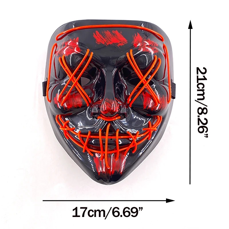 قناع نيون لاسلكي بإضاءة LED مت - مراجعة Led Purge Mask Halloween وسعره