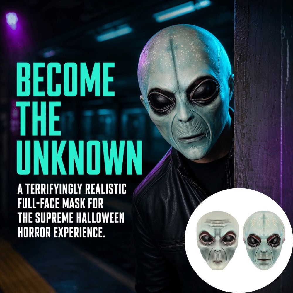 قناع فضائي من مادة اللاتكس، قن - مراجعة Latex Alien Mask Realistic وسعره