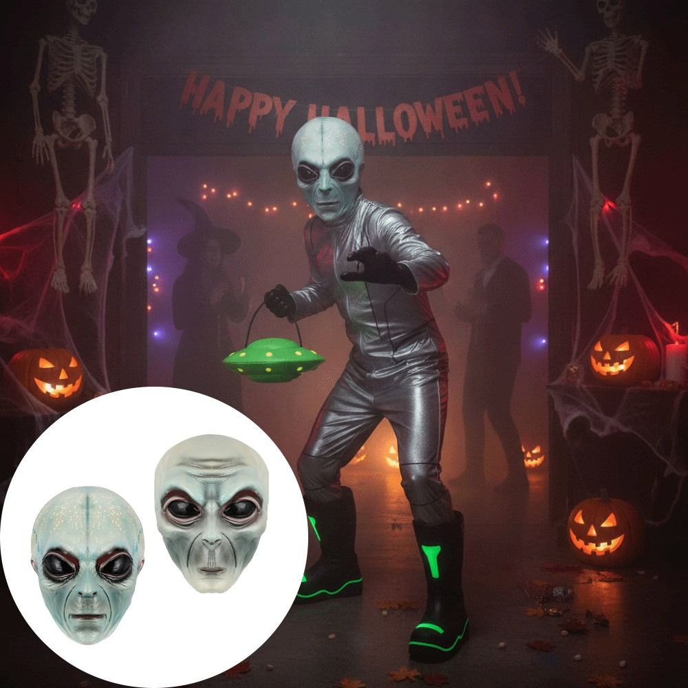 قناع فضائي من مادة اللاتكس، قن - مراجعة Latex Alien Mask Realistic وسعره