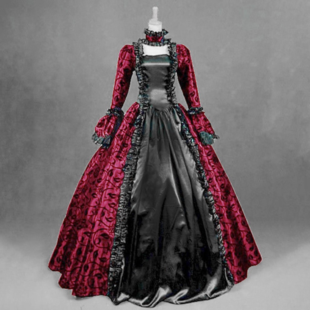 فستان نسائي عتيق رائع على الطر - مراجعة Medieval Renaissance Dress Women وسعره