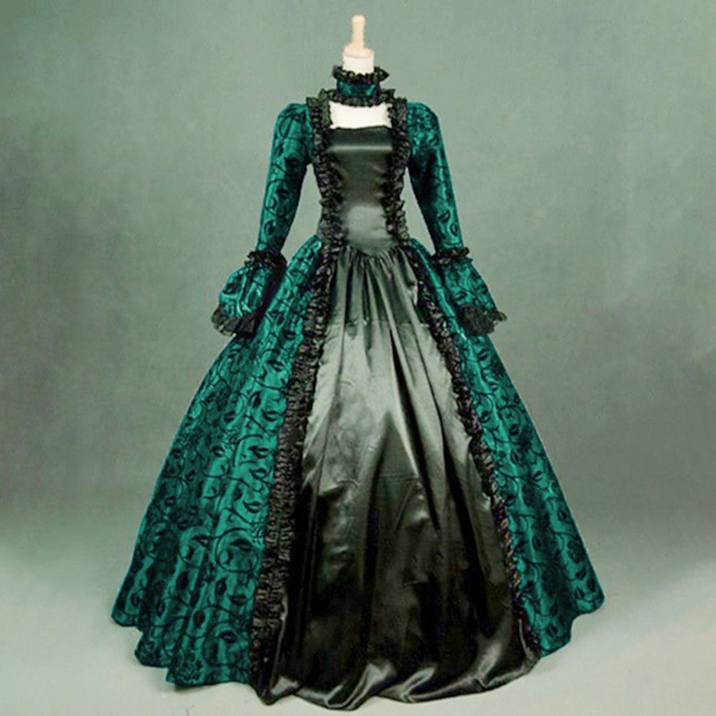 فستان نسائي عتيق رائع على الطر - مراجعة Medieval Renaissance Dress Women وسعره
