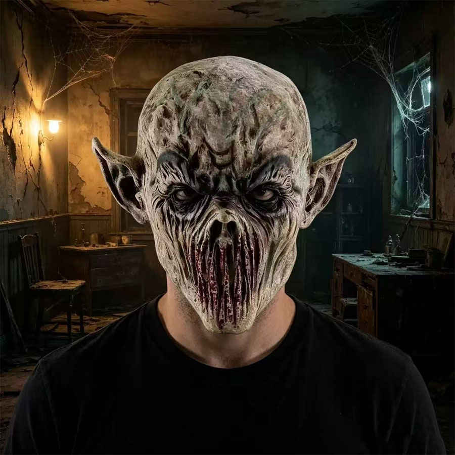 قناع وحش مخيف للهالوين، قناع و - مراجعة Latex Alien Mask Realistic وسعره