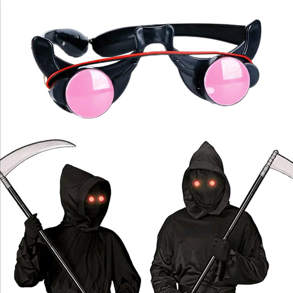 نظارات العين الحمراء للرعب في  - مراجعة Glow In The Dark Party Glasses وسعره
