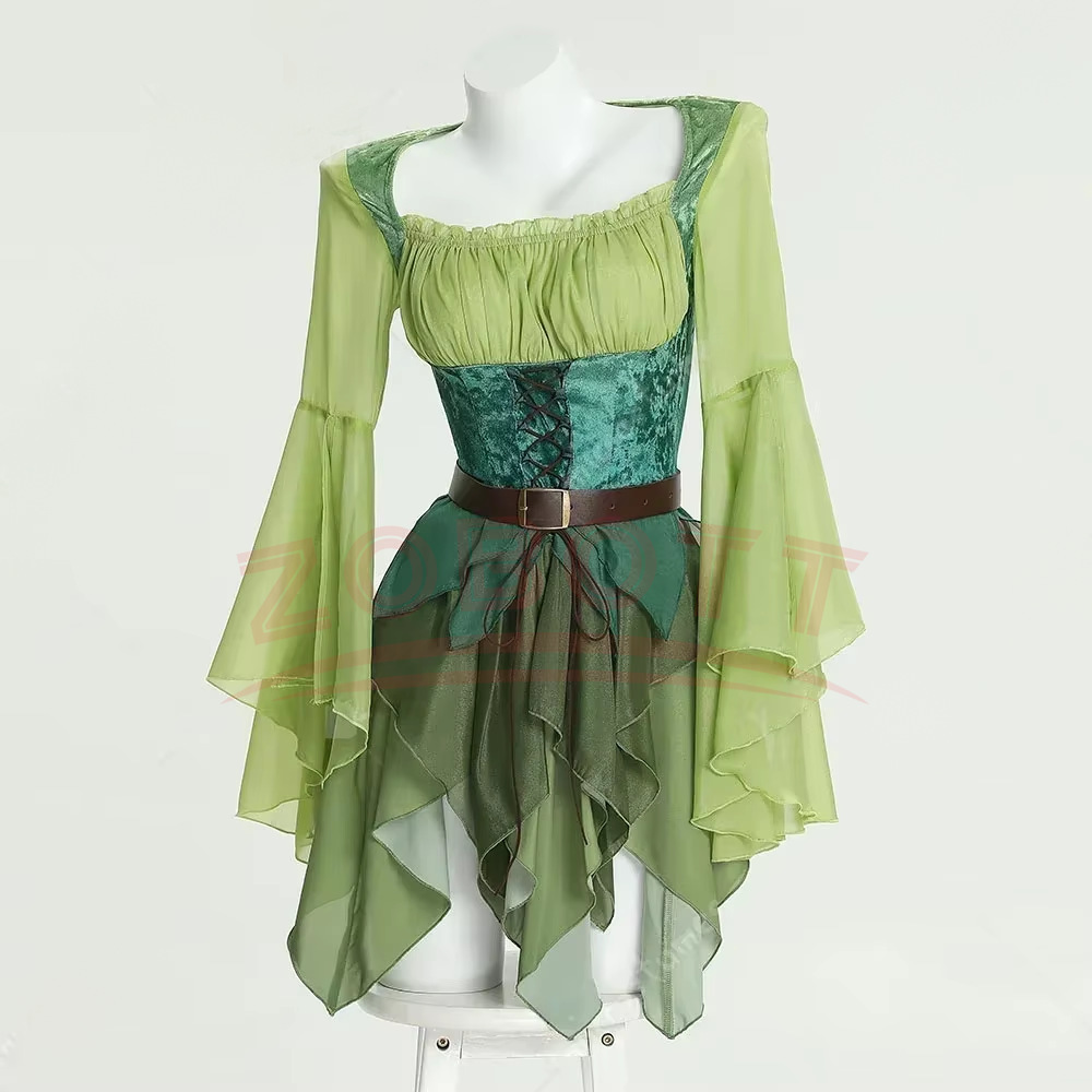 المرأة قزم القرون الوسطى الأخض - مراجعة Medieval Renaissance Dress Women وسعره