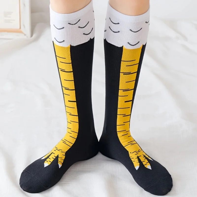 1/2 زوج من الجوارب الطويلة على - مراجعة Funny Chicken Leg Socks وسعره