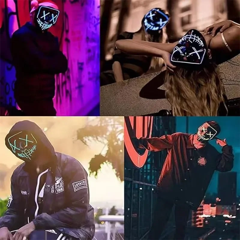 قناع Led للهالوين كرنفال عيد ا - مراجعة Led Purge Mask Halloween وسعره
