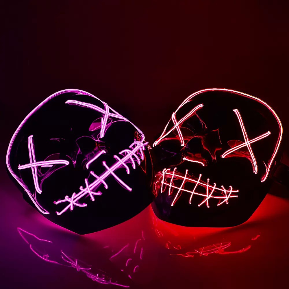 أقنعة LED لاسلكية مضيئة مخيفة  - مراجعة Led Purge Mask Halloween وسعره
