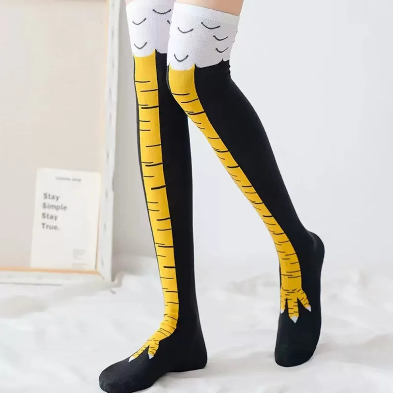 جوارب طويلة على شكل أقدام دجاج - مراجعة Funny Chicken Leg Socks وسعره