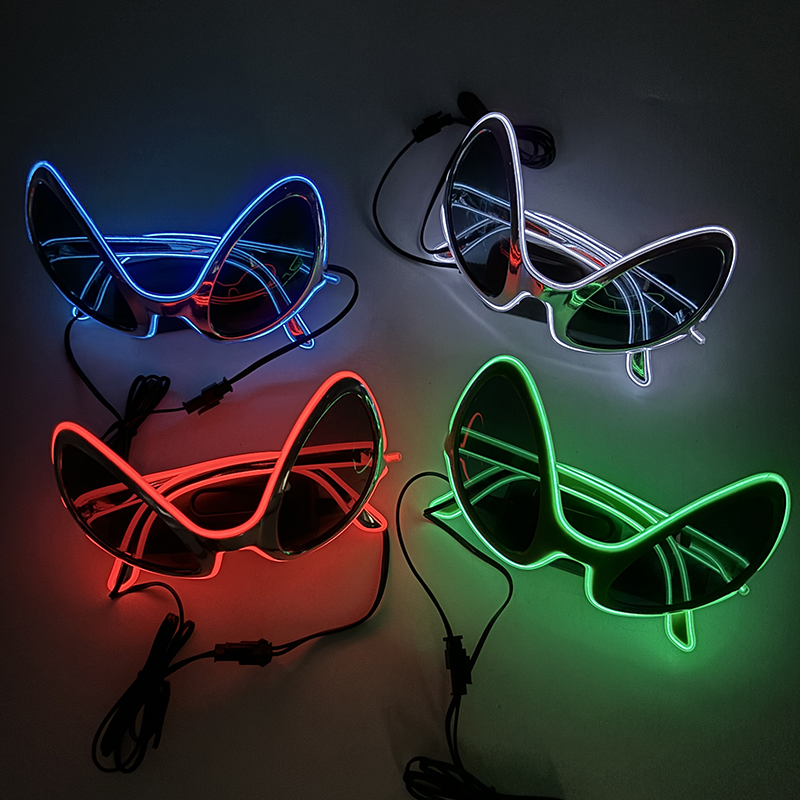 بارد تضيء LED الغريبة نظارات م - مراجعة Glow In The Dark Party Glasses وسعره