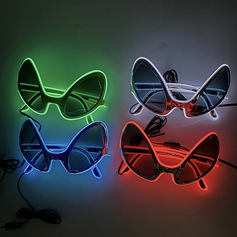 بارد تضيء LED الغريبة نظارات م - مراجعة Glow In The Dark Party Glasses وسعره