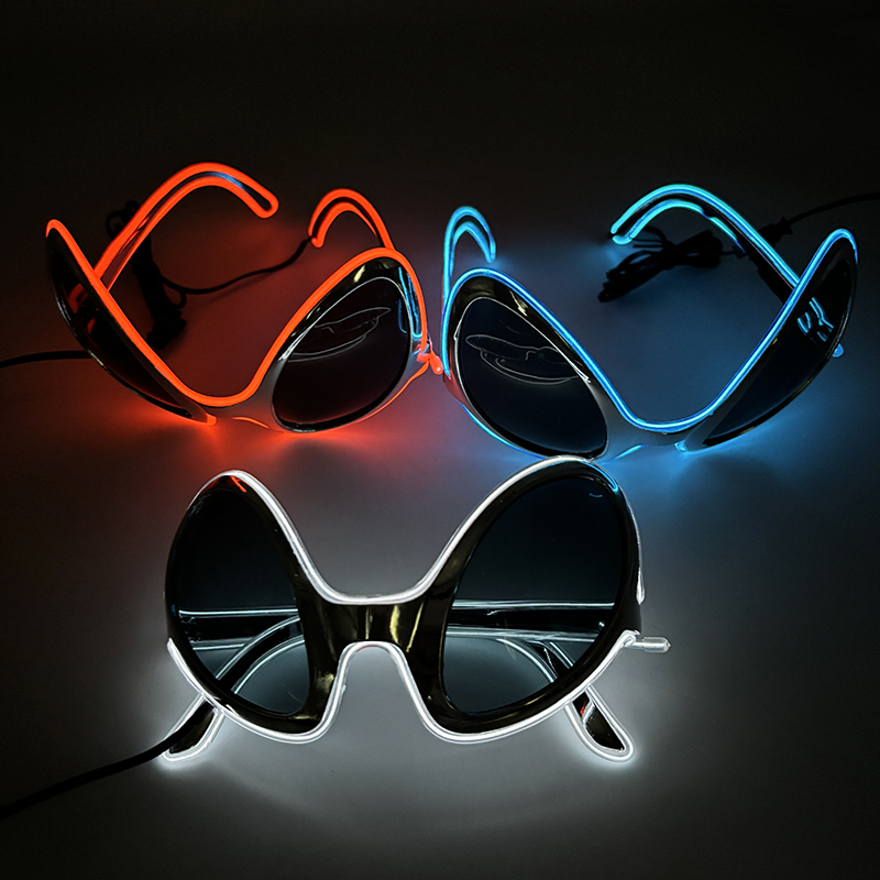 بارد تضيء LED الغريبة نظارات م - مراجعة Glow In The Dark Party Glasses وسعره