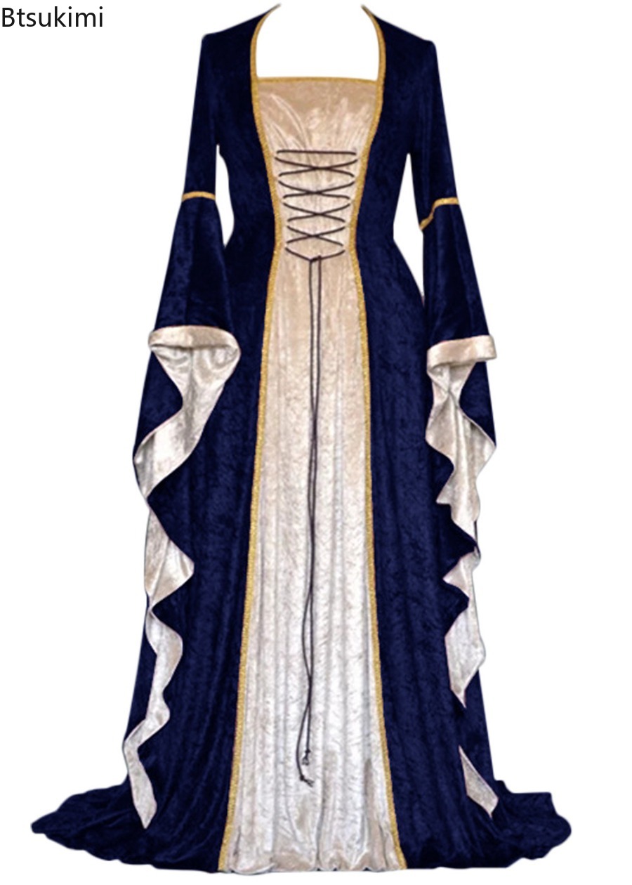 فستان نسائي طويل بتصميم عتيق م - مراجعة Medieval Renaissance Dress Women وسعره