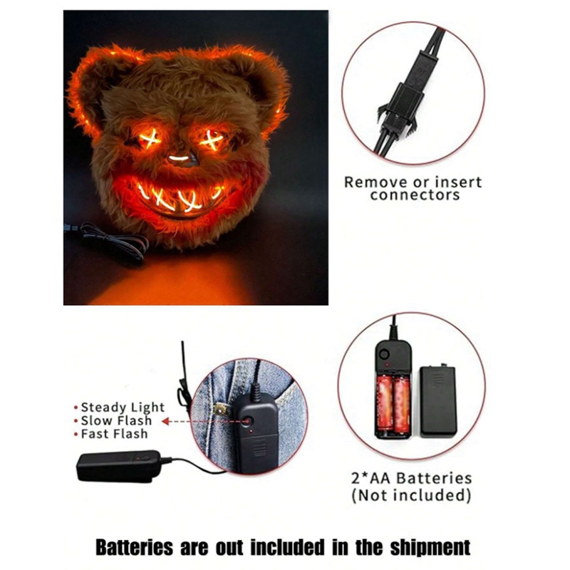 قناع الأرنب التنكرية LED قناع  - مراجعة Led Purge Mask Halloween وسعره